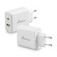 MediaRange 43W USB-A und USB-C Ladeadapter mit Schnellladefunktion, USB-A und USB-C Ausgang, kompatibel mit iPhone 13, 12, iPad Pro, AirPods Pro, Galaxy, S22, S21