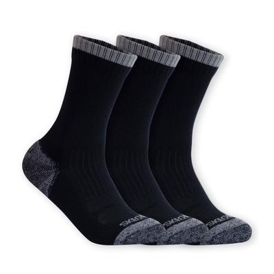 Skechers 3 Pack Half Terry Work Crew Socks | Size Medium | Black/Gray | Nylon