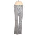 Express Jeans Jeans - Low Rise Straight Leg Boyfriend: Gray Bottoms - Women's Size 2 - Light Wash