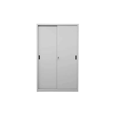 PROREGAL Schiebetürenschrank Mammut| 5 Ordnerhöhen | Metalltüren | HxBxT 195x120x45 cm | Grau Image