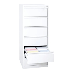 PROREGAL Karteischrank Mare| 6 Schubladen | HxBxT 132x53x62 cm | Weiß Image