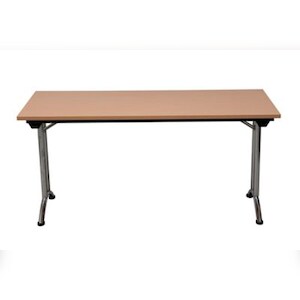 PROREGAL Klapptisch Lizard | C-Fuß-Gestell | HxBxT 75x140x70 cm | Chrom-Buche Image