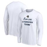 Men's Fanatics Branded White Notre Dame Fighting Irish Play Like A Champion Today Shamrock Long Sleeve T-Shirt