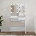 vidaXL Dressing Table with LED White 74.5x40x141 cm