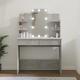 vidaXL Dressing Table with LED Concrete Grey 96x40x142 cm