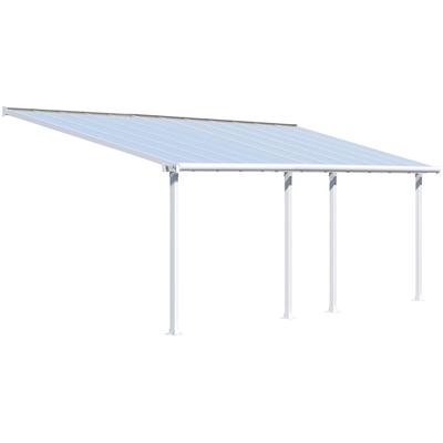 Terrassendach PALRAM - CANOPIA "Olympia 3x7.3", weiß, B:739cm T:295cm, Aluminium, Polycarbonat (PC), Terrassenüberdachungen, BxT: 739x295 cm
