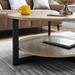 Round Coffee Table with Solid Wood Storage Circle Center Table