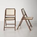 AllModern Dan Rattan Folding Dining Chair Wood/Wicker/Rattan in Brown | 33.1 H x 18.1 W x 22.8 D in | Wayfair C2E971852E54472CBD67064665CDBED0