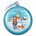 G Debrekht Holiday Splendor Snowman Handcrafted Ornament Glass in Blue/Orange/White | 4 H x 3 W x 3 D in | Wayfair 744-009