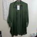 Zara Tops | Green Satin Shirt Dress | Color: Green | Size: M