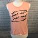 American Eagle Outfitters Tops | American Eagle Peach Sleeveless Tank With Gray Writing-Small | Color: Gray/Tan | Size: S