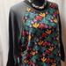 Lularoe Tops | Lularoe Randy T-Shirt With Solid Grey Long Sleeves And Floral Print In 2xl | Color: Gray/Red | Size: 2xl