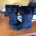 Coach Shoes | Coach Talen Black Suede/Fabric Fur Lined Mid Calf Boots | Color: Black | Size: 9