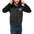 Men's Antigua Black/Charcoal Utah State Aggies Protect Full-Zip Hoodie