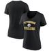 Women's Fanatics Branded Black Pittsburgh Steelers Victory Arch Team V-Neck T-Shirt