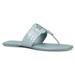 Tory Burch Shoes | Nib Tory Burch Georgia Croc Embossed Leather Thong Sandal Northern Blue Us 8 | Color: Blue | Size: 8