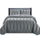 New Quilted Bedspread Throw Embossed Pattern Frilled Bedspreads with Matching Pillow Cases - Luxury Bedspread Bed Throw Coverlets Bedding Set (Grey, Super King)