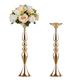 Sziqiqi 2Pcs 50cm Height Metal Candle Holder Candle Stand Wedding Centerpiece Event Road Lead Flower Rack, 50cm, Gold