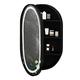 Vanity Mirrors Mirror Cabinet Oval Bathroom Mirror Cabinet Wall Mounted Wooden Bathroom Medicine Cabinet Demisting Storage Cabinet With Light (Color : Black-with light, Size : 50 * 80 * 14cm)