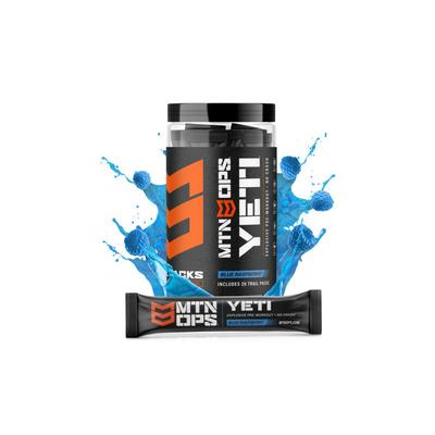 MTN OPS Yeti Monster Pre-workout Powder Energy Drink 20 Trail Pack Blue Raspberry 1019-BR