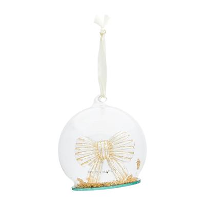 Riviera Maison Glitzernde Schleife Weihnachtsanhänger Gold - Ø12 cm Weiss