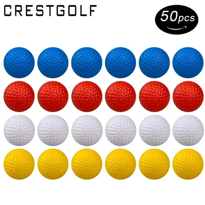 CRESTGOLF-Balle d'entraînement de golf en salle en plastique creux lot de 50 pièces 4 couleurs au