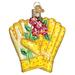 Old World Christmas Bright Yellow Gardening Gloves Holiday Ornament Glass - Yellow,Pink