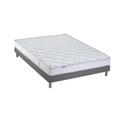 Ensemble matelas 100% latex 3 zones sommier gris 140x190