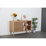 Modern Sideboard with 4 Door, Buffet Cabinet, Storage Cabinet, TV Stand , Anti-Topple Design, and Large Countertop