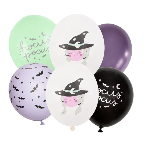 Ballons ""Halloween-sorcière"", Ø 30 cm, 6 pièces