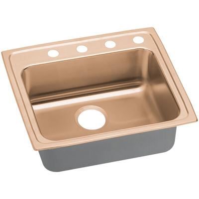 Zurn Elkay LRAD2521403-CU CuVerro Antimicrobial Copper Single Bowl ADA Drop-In Sink with Three Faucet Holes - 21" x 15 3/4" x 3 7/8" Bowl