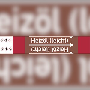 Rohrleitungskennzeichen Heizöl (leicht) - 33000x105 mm Folie selbstklebend Image