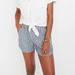 Madewell Shorts | Madewell Women's Small Pull On Shorts Railroad Stripe L0197 Linen Cotton Pockets | Color: Blue/White | Size: S