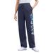 Plus Size Women's Disney Women's Fleece Navy Sweatpants Stitch by Disney in Navy Stitch (Size L)