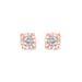 Women's Rose Gold Plated Sterling Silver Round Brilliantcut Diamond Miracleset Stud Earrings by Haus of Brilliance in Rose Gold