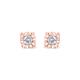 Women's Rose Gold Plated Sterling Silver Round Brilliantcut Diamond Miracleset Stud Earrings by Haus of Brilliance in Rose Gold