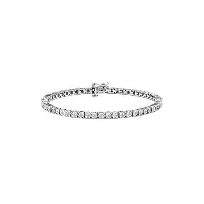 Women's Sterling Silver Miracleset Diamond Round F...
