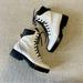 Michael Kors Shoes | Michael Kors Leather Combat Boots | Color: Black/White | Size: 5