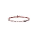 Women's Rose Gold Plated Sterling Silver Miracleset Diamond Round Faceted Bezel Tennis Bracelet 6" by Haus of Brilliance in Rose Gold