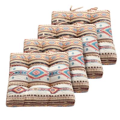 Phoenix Triple-Layered Chair Pad 4 Piece Set by Greenland Home Fashions in Tan