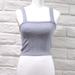 American Eagle Outfitters Tops | American Eagle Outfitters Womens Gray Tank Top Crop Sleeveless Square Neck Sz Xs | Color: Gray | Size: Xs
