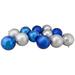 Northlight Seasonal 12ct Silver & Blue 2-Finish Shatterproof Ball Christmas Ornaments 4" Plastic in Blue/Gray | 4 H x 4 W x 4 D in | Wayfair