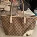 Gucci Bags | Authentic Gucci Logo Tote Bag | Color: Cream/Tan | Size: Os