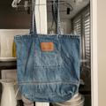 American Eagle Outfitters Bags | American Eagle Outfitters Tote Bag Distressed Denim Blue Jean Purse | Color: Blue | Size: Os