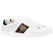 Gucci Shoes | Gucci White Leather Ace Embroidered Tiger Low Top Sneakers Men's Size 8 Us | Color: Green/White | Size: 8