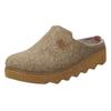 Pantoffel ROHDE "FOGGIA", Damen, Gr. 39, beige (natur), Filz, meliert, klassisch, Schuhe, Hausschuh, Schlappen, Clog, Homeslipper mit Profilsohle