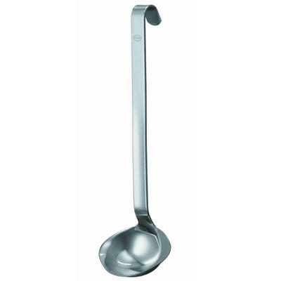 Soßenlöffel RÖSLE, silber (edelstahlfarben), B:6,5cm H:5,5cm, Edelstahl 18/10, Kochlöffel, Saucenkelle mit Hakengriff, Edelstahl 18/10, spülmaschinengeeignet