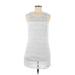 Hollister Casual Dress - Shift Scoop Neck Sleeveless: White Print Dresses - Women's Size 9