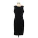 Nine West Casual Dress - Sheath High Neck Sleeveless: Black Solid Dresses - Women's Size 4
