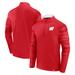 Men's Fanatics Branded Red/White Wisconsin Badgers Ringer Quarter-Zip Top